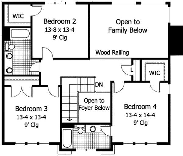 Dream House Plan - Traditional Floor Plan - Upper Floor Plan #51-774
