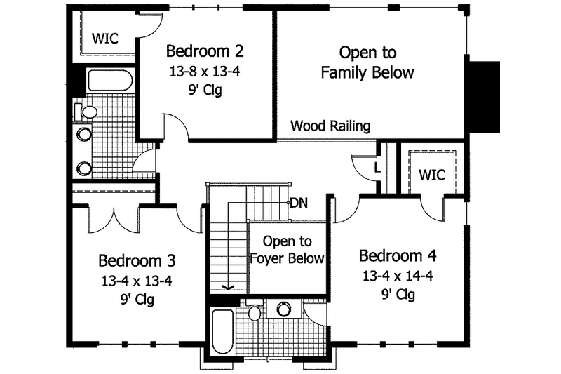 Home Plan - Floor Plan - Upper Floor for Traditional House Plan #51-774 - 4 bed, 3.5 bath