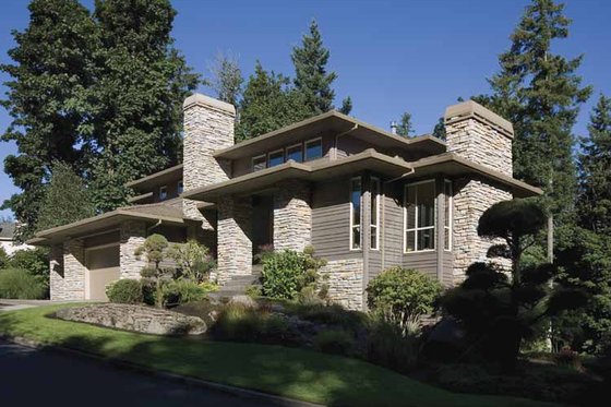 Exterior - Front Elevation 4 for Prairie House Plan #48-747 - 4 bed, 3.5 bath