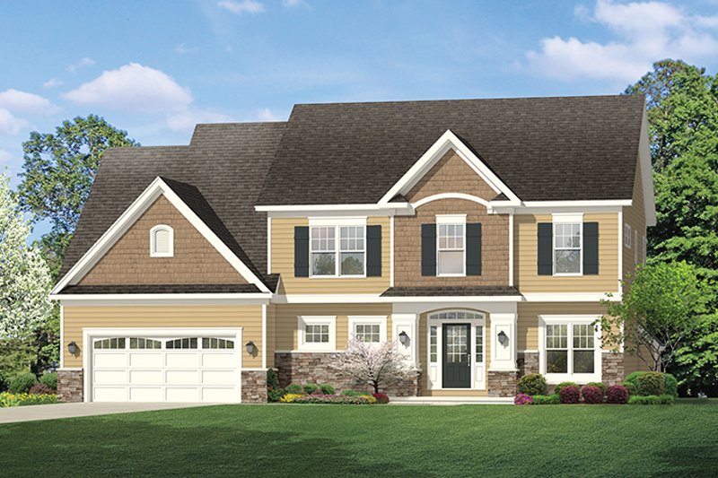 Architectural House Design - Exterior - Front Elevation 4 for Colonial House Plan #1010-155 - 4 bed, 2.5 bath
