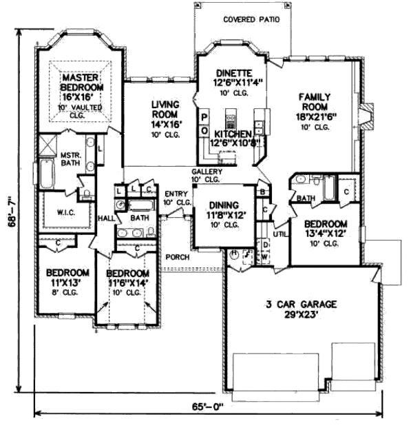 Traditional Floor Plan - Main Floor Plan #65-271