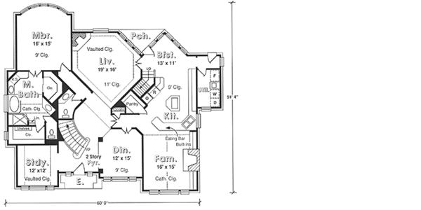 Dream House Plan - Country Floor Plan - Main Floor Plan #974-1