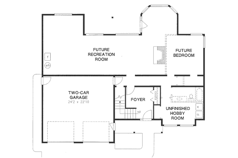 Home Plan - Floor Plan - Lower Floor for European House Plan #18-9031 - 3 bed, 2 bath