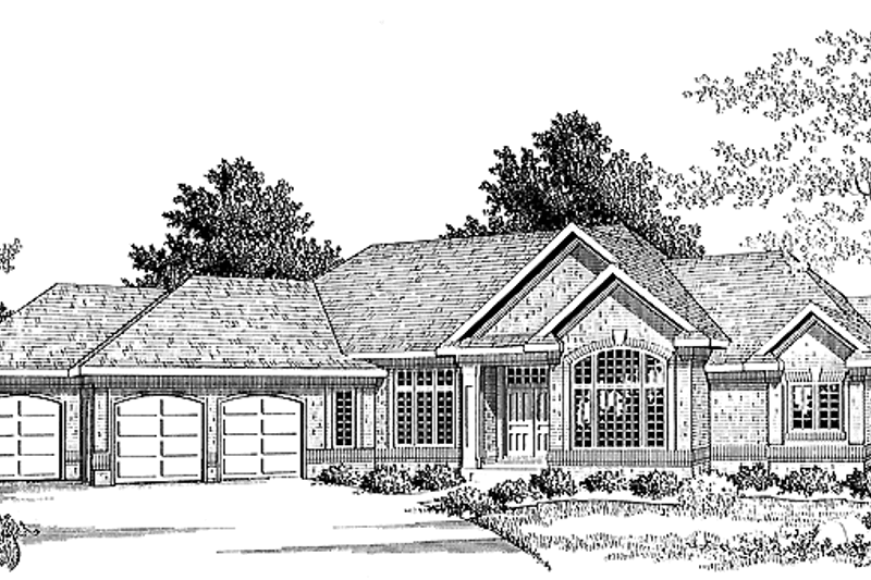 Architectural House Design - Ranch Exterior - Front Elevation Plan #70-1300