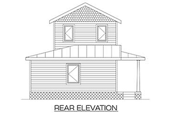 Exterior - Rear Elevation for Farmhouse House Plan #486-1 - 3 bed, 2 bath