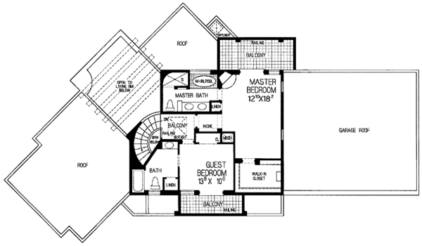 Architectural House Design - Adobe / Southwestern Floor Plan - Upper Floor Plan #72-925