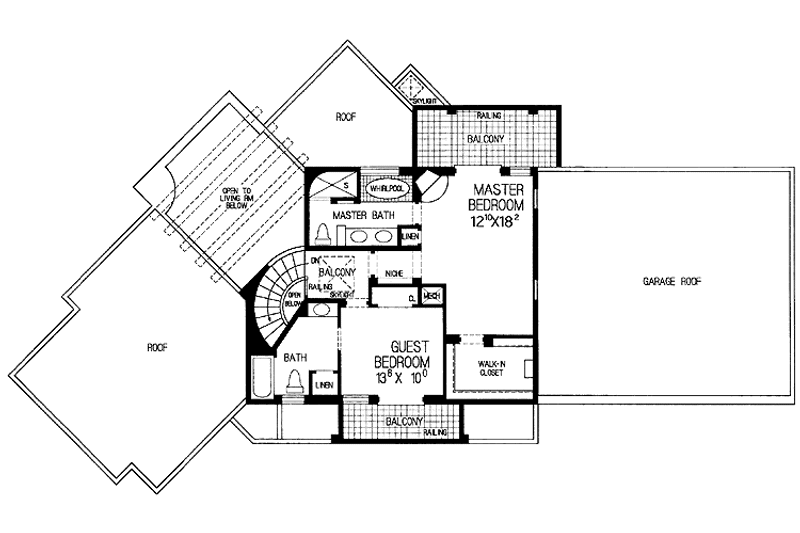 Home Plan - Floor Plan - Upper Floor for Adobe / Southwestern House Plan #72-925 - 4 bed, 3.5 bath