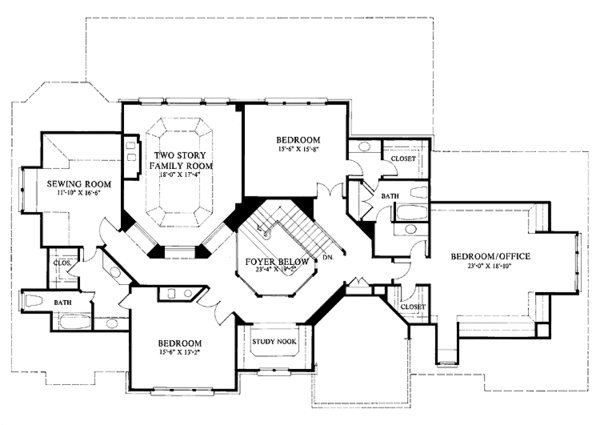 Home Plan - European Floor Plan - Upper Floor Plan #429-193