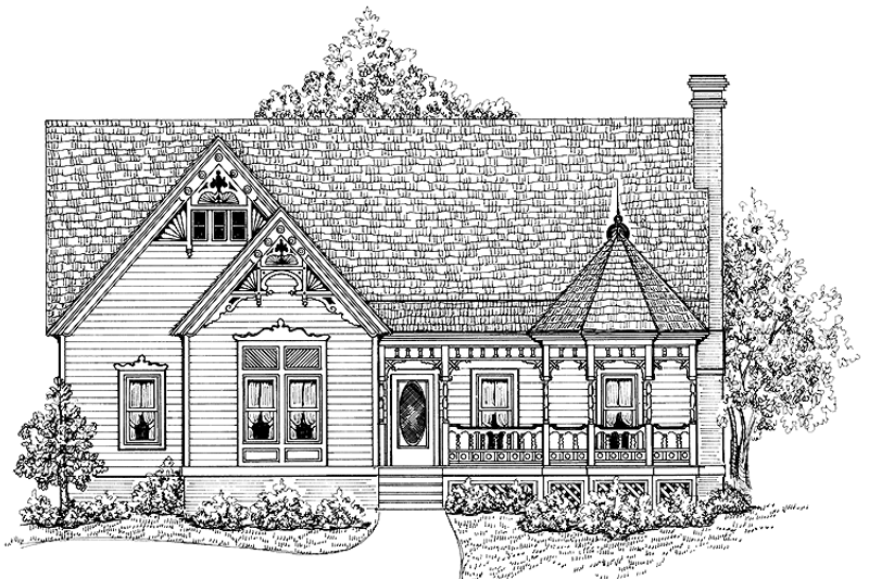 Architectural House Design - Victorian Exterior - Front Elevation Plan #1047-27
