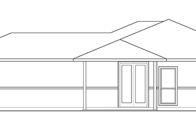 Home Plan - Exterior - Rear Elevation for Mediterranean House Plan #472-403 - 3 bed, 2 bath