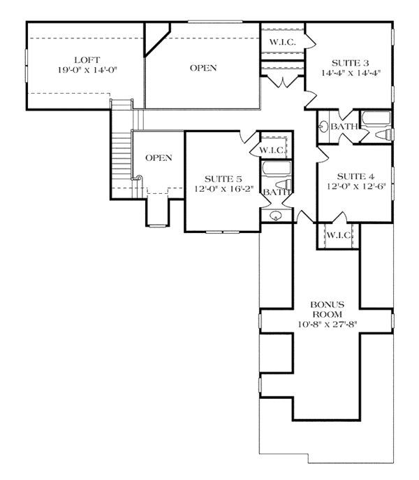 House Plan Design - Traditional Floor Plan - Upper Floor Plan #453-419