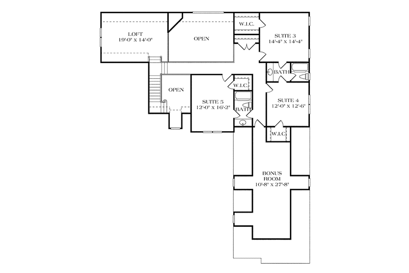 Home Plan - Floor Plan - Upper Floor for Traditional House Plan #453-419 - 5 bed, 4 bath