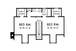 Floor Plan - Upper Floor for Country House Plan #929-81 - 3 bed, 2.5 bath