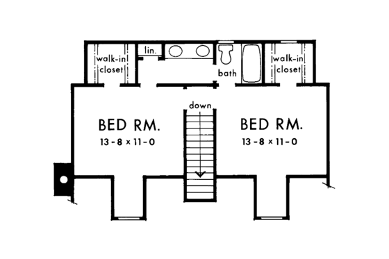 Floor Plan - Upper Floor for Country House Plan #929-81 - 3 bed, 2.5 bath