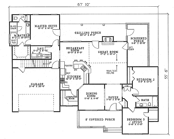 Ranch Floor Plan - Main Floor Plan #17-2061