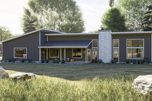 House Blueprint - Barndominium Exterior - Front Elevation Plan #455-688