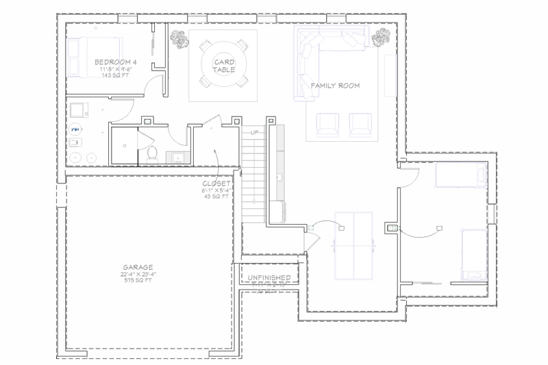 House Blueprint - Photo 5 for Farmhouse House Plan #1109-23 - 5 bed, 2 bath