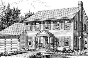 Colonial Exterior - Front Elevation Plan #47-191