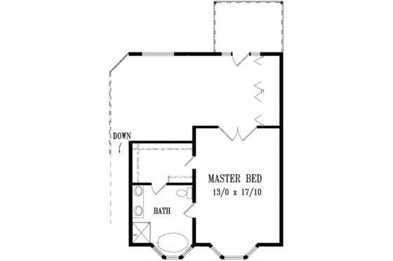 Floor Plan - Upper Floor House Plan #1-1156 - 3 bed, 2 bath