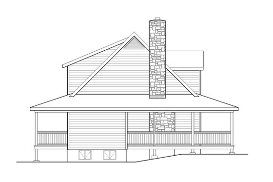 Exterior - Front Elevation 7 for Country House Plan #22-221 - 3 bed, 2 bath