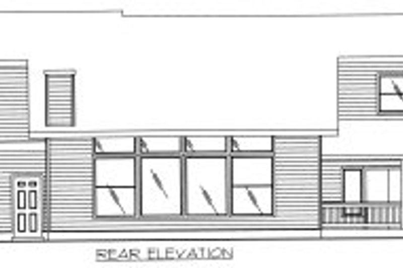 Architectural House Design - Exterior - Rear Elevation for Modern House Plan #117-372 - 3 bed, 2.5 bath