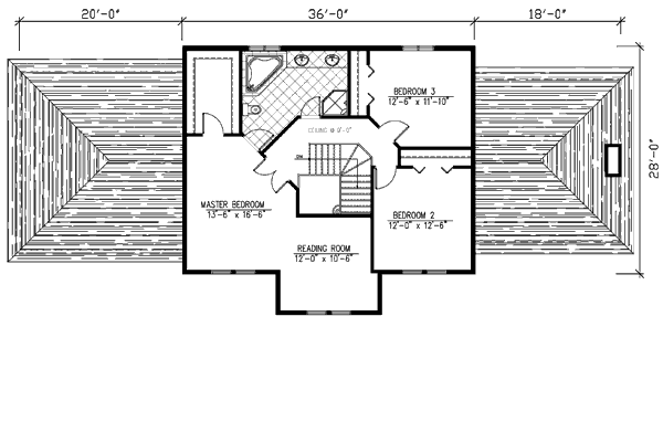 European Floor Plan - Upper Floor Plan #138-253