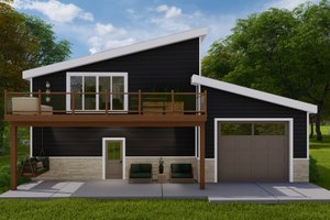 Exterior - Rear Elevation for Modern House Plan #1060-155 - 1 bed, 1.5 bath