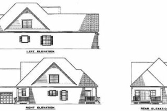 Exterior - Rear Elevation for Southern House Plan #17-2056 - 3 bed, 2.5 bath