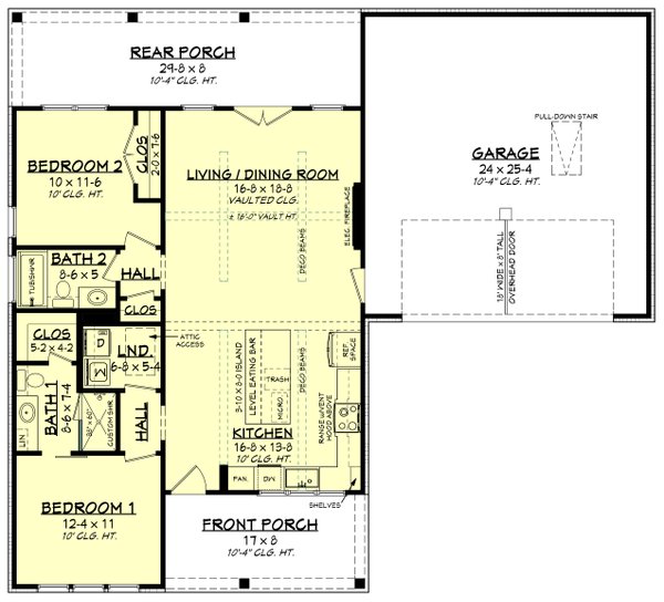 Farmhouse Floor Plan - Main Floor Plan #430-369