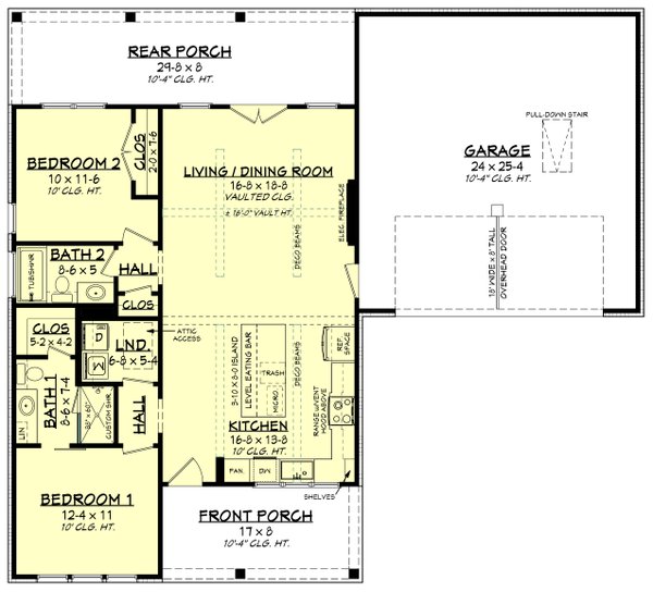 Architectural House Design - Farmhouse Floor Plan - Main Floor Plan #430-369