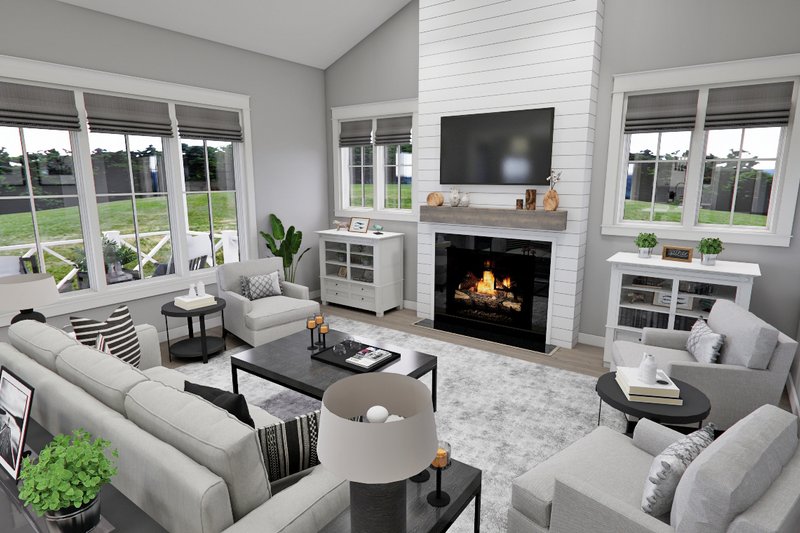 House Blueprint - Interior - Family Room 3 for Farmhouse House Plan #51-1276 - 4 bed, 3.5 bath