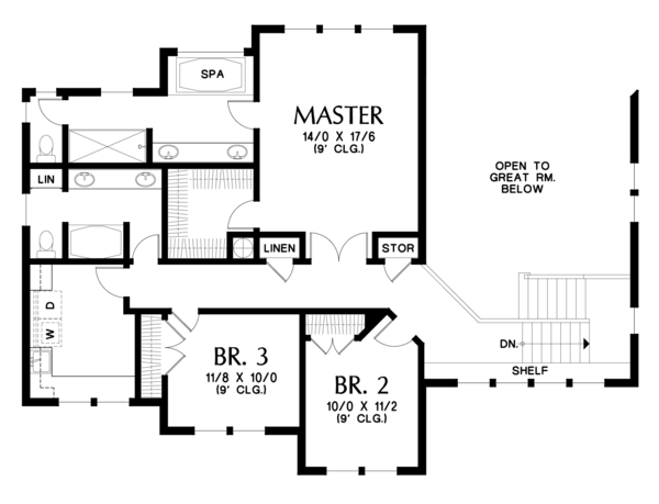 House Blueprint - Prairie Floor Plan - Upper Floor Plan #48-695