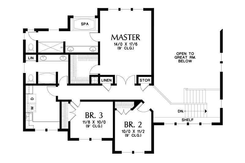 Dream House Plan - Floor Plan - Upper Floor for Prairie House Plan #48-695 - 4 bed, 4 bath
