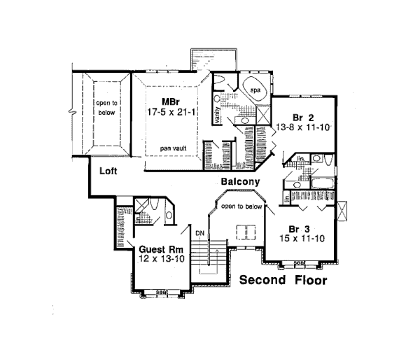 European Floor Plan - Upper Floor Plan #312-810
