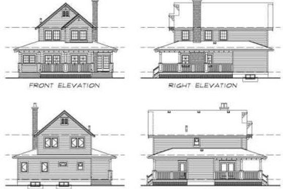 Exterior - Rear Elevation for Farmhouse House Plan #47-421 - 3 bed, 2.5 bath