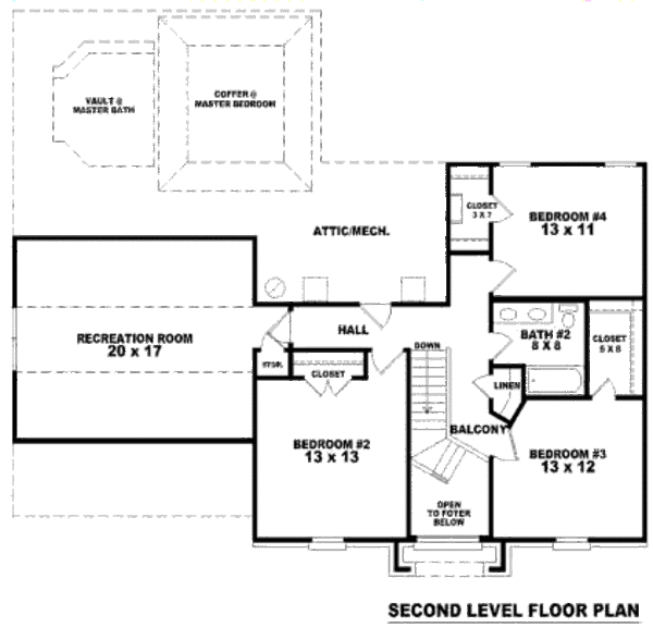European Floor Plan - Upper Floor Plan #81-13680