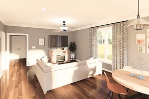 Interior - Family Room for Traditional House Plan #44-245 - 2 bed, 2 bath