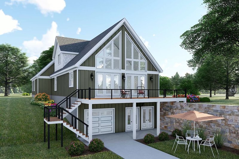 Dream House Plan - Exterior - Other Elevation 2 for Southern House Plan #932-1168 - 2 bed, 3 bath