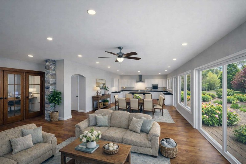 House Blueprint - Interior - Family Room for Country House Plan #1101-58 - 3 bed, 3.5 bath