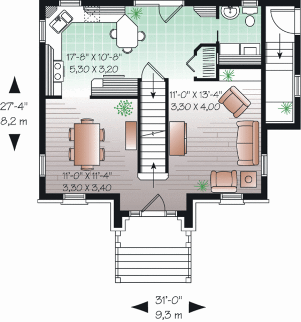 Architectural House Design - Country Floor Plan - Main Floor Plan #23-2193