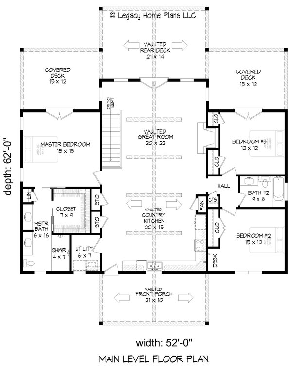 Traditional Floor Plan - Main Floor Plan #932-741