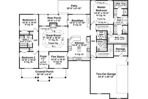 Floor Plan - Main Floor for Country House Plan #21-384 - 3 bed, 2.5 bath