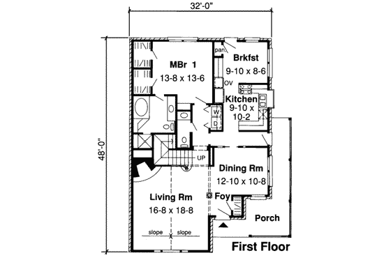 Floor Plan - Main Floor for Traditional House Plan #312-442 - 4 bed, 2.5 bath
