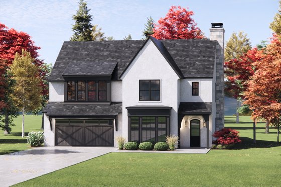 Exterior - Front Elevation 5 for Tudor House Plan #1096-174 - 4 bed, 3.5 bath