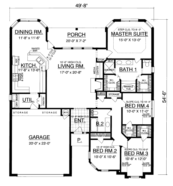 Home Plan - Traditional Floor Plan - Main Floor Plan #40-403