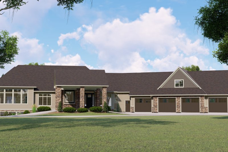 Dream House Plan - Craftsman Exterior - Front Elevation Plan #1064-344