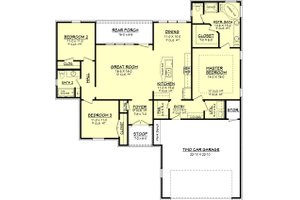 Floor Plan - Main Floor for European House Plan #430-65 - 3 bed, 2 bath