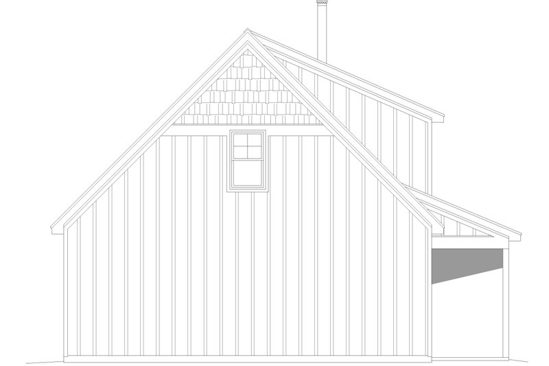 House Blueprint - Exterior - Rear Elevation for Country House Plan #932-624 - 1 bed, 1 bath