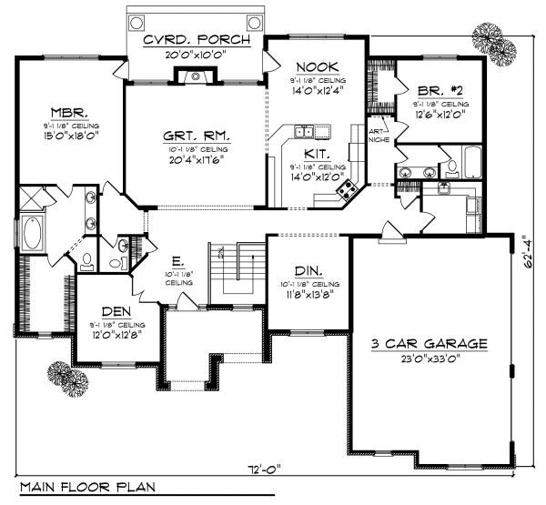 Dream House Plan - European Floor Plan - Main Floor Plan #70-875