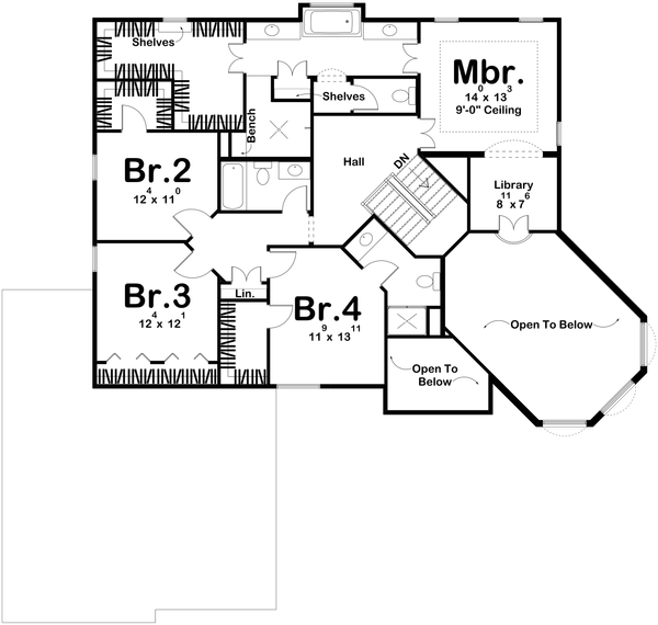 Dream House Plan - Mediterranean Floor Plan - Upper Floor Plan #455-174